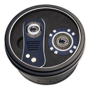 golf tin gift set Penn State switchfix divot tool and ball marker